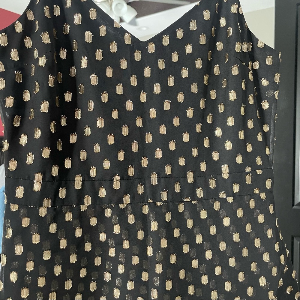 Banana Republic Black Gold Dress Size 4 - Picture 2 of 6